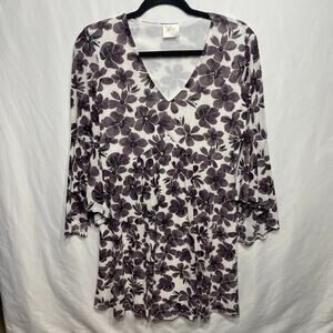 Siren Lily Women's Boho Floral Print Dress Medium Whimsygoth Cabincore